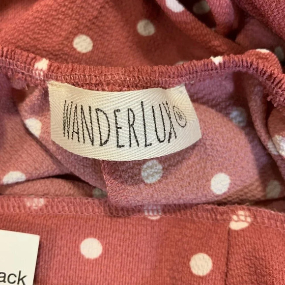 Wanderlux Women's Polka Dot Puffy‎ Sleeve Square Neck Dress Size M NWT - Picture 9 of 15